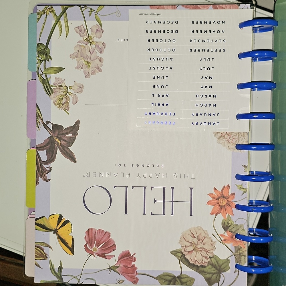 Floral Radiate Notebook with Blue Binding - Picture 6 of 6